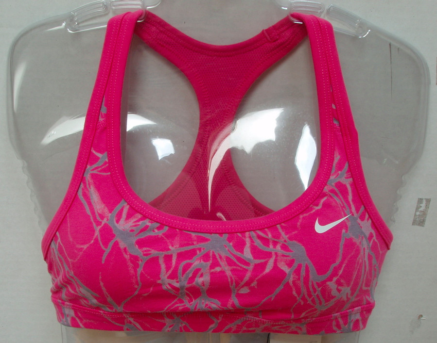 Nike Sports bra Top Reversible XS Training All Over Print Cotton Pink 438576 NWT