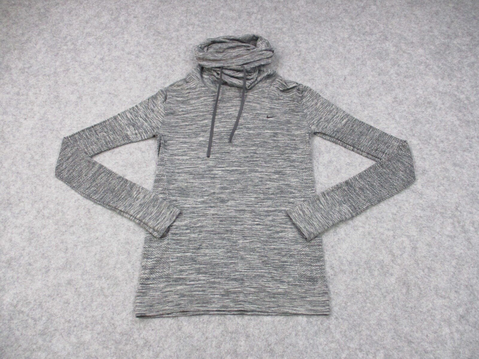 Nike Shirt Womens Extra Small Gray Heathered Cowl Neck Lightweight Running