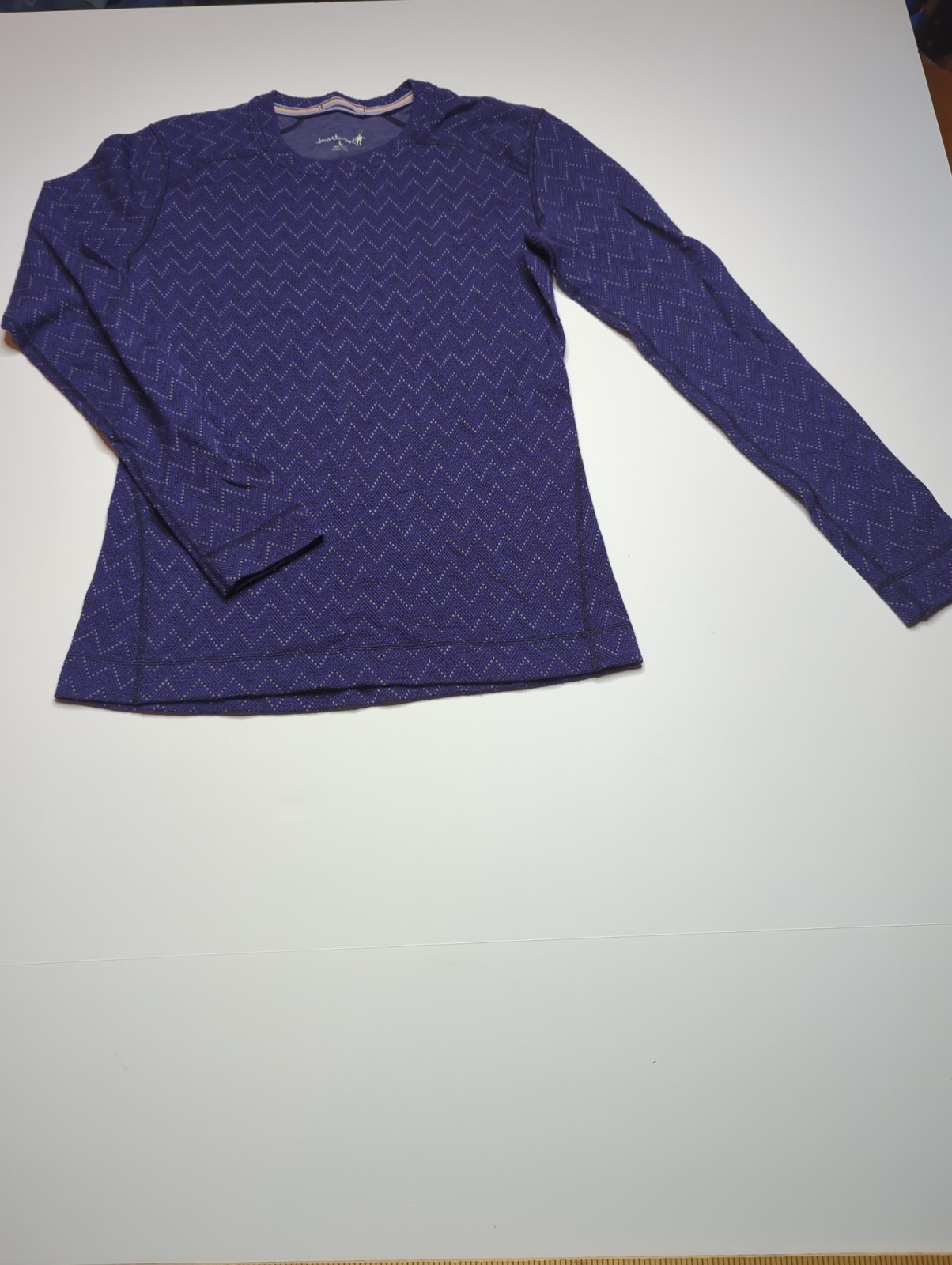 Smartwool Merino 250 Base Layer L Purple Chevron Crewneck Gorpcore Apres Ski