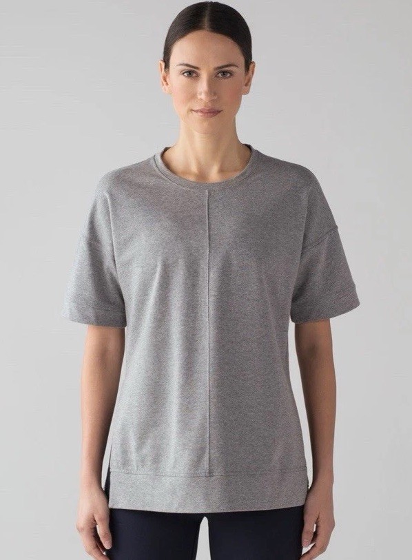 NWT Lululemon Cut Above Tee Sz 6 HMDG Gray Lightweight French Terry Fabric Slits