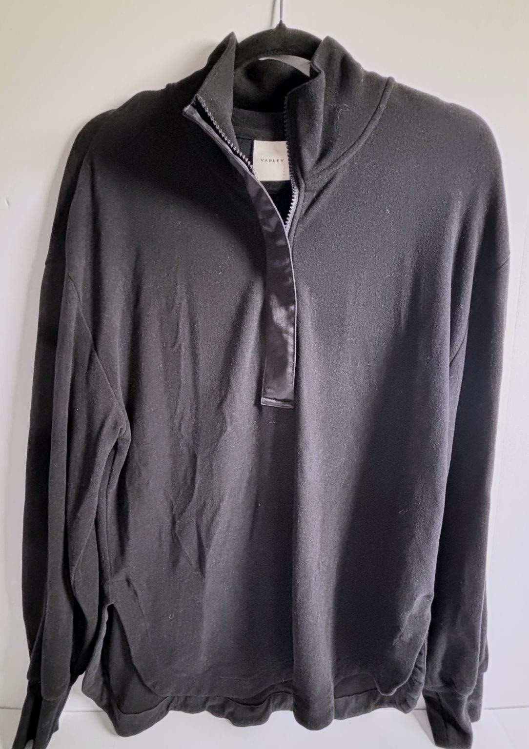 Varley Roeder Half Zip Pullover Black Thumbhole Midlayer Womens M