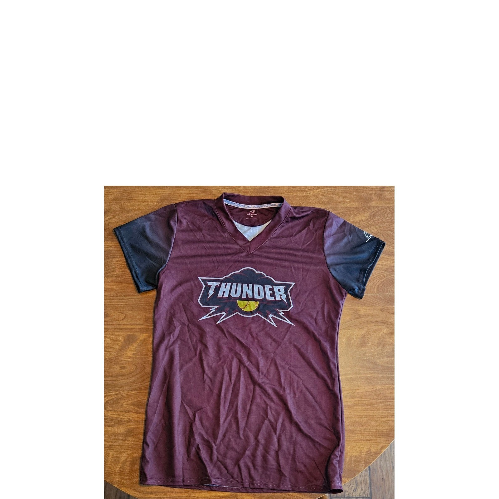 Worth Thunder Meyer 27 Maroon Black Softball Baseball Jersey – Women’s M