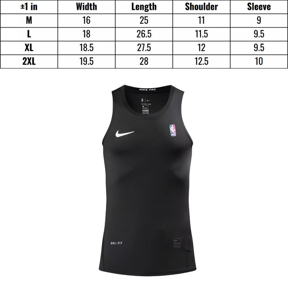 Nike Pro NBA Compression Tank Top White Black Dri-FIT Pro Combat Sleeveless NEW
