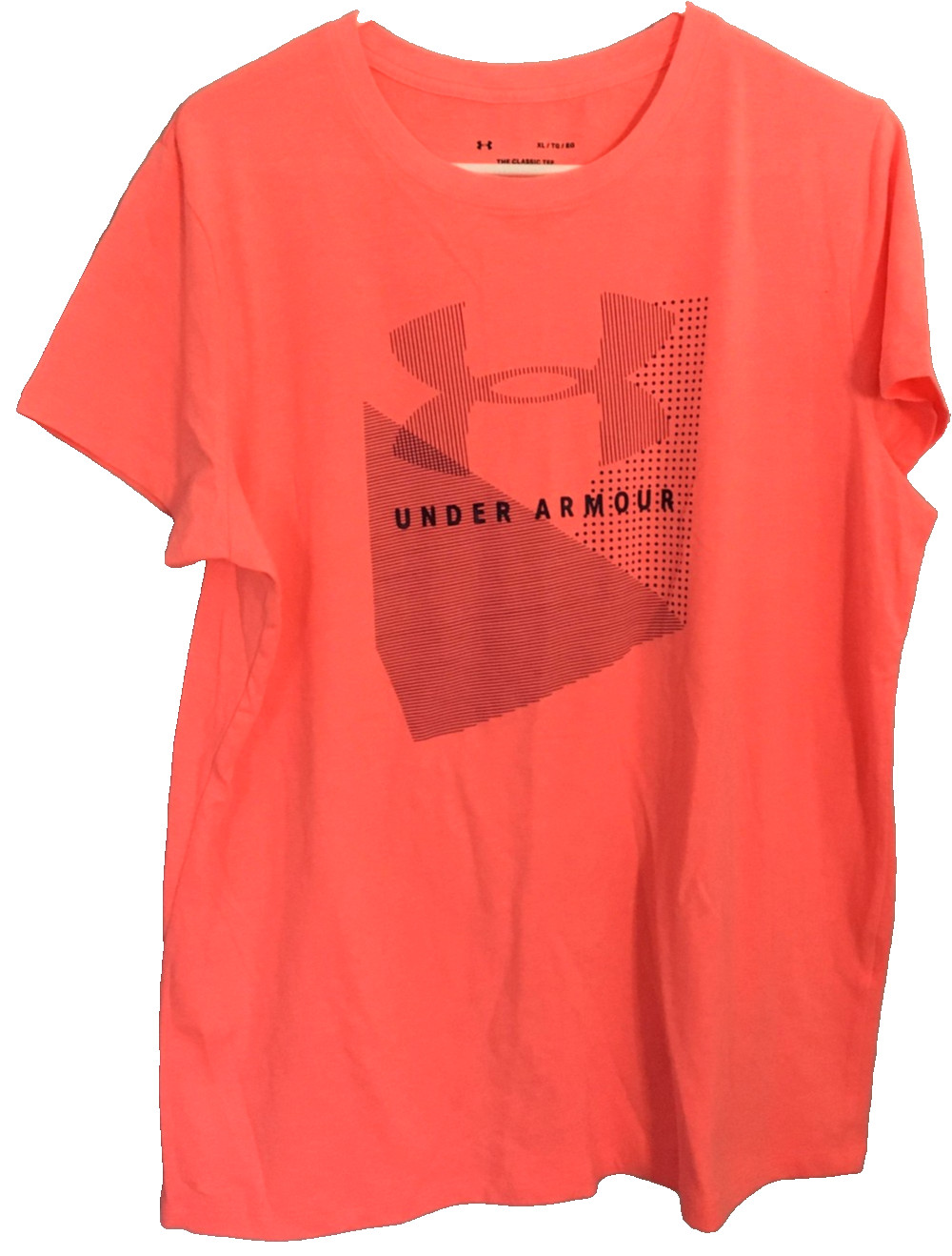 Under Armour Shirt Womens XL Neon Coral The Classic Tee Graphic Logo Athletic