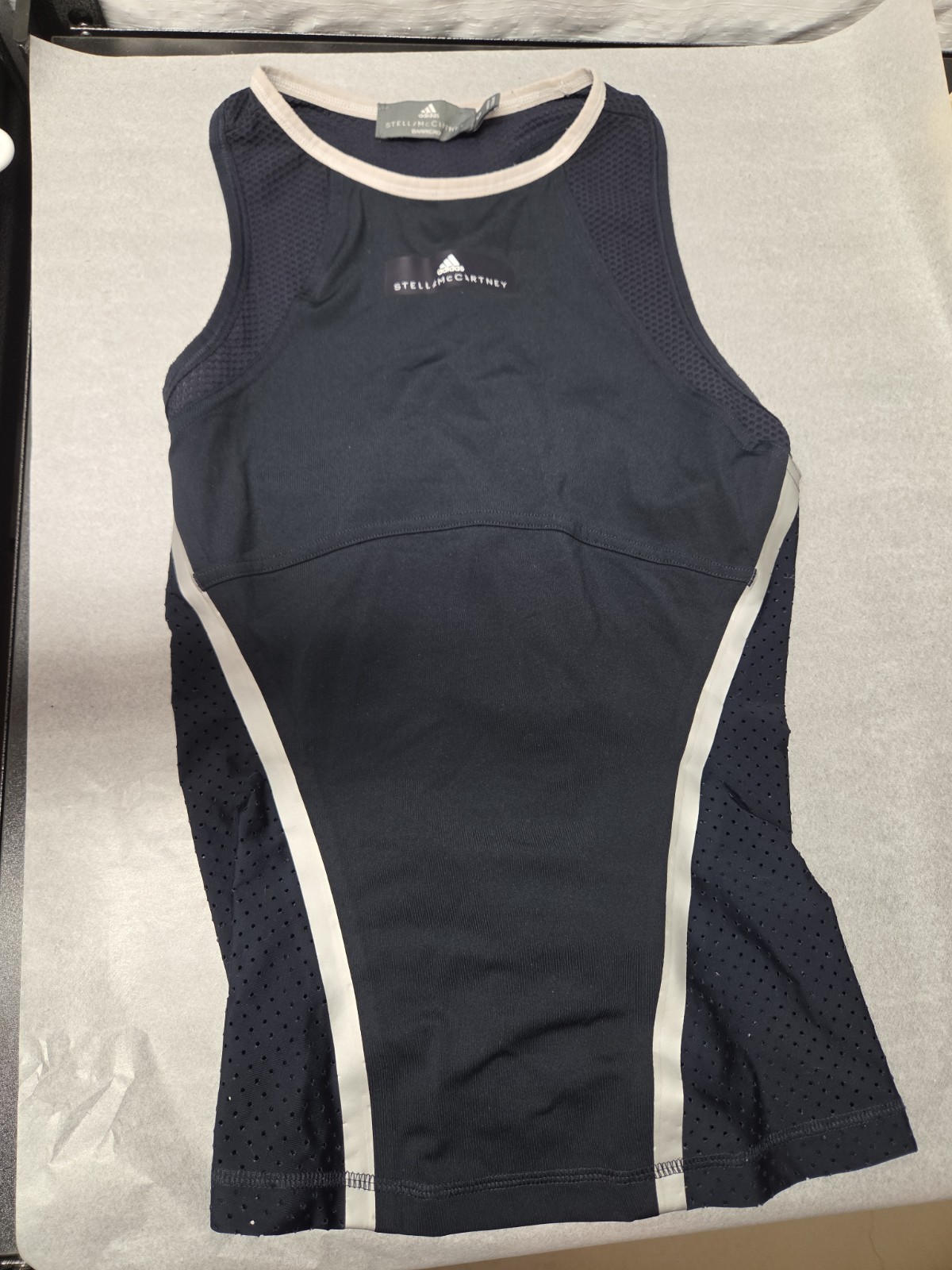 Adidas Stella McCartney Barricade Size S Tank Top Shirt Athletic Navy Racer Back