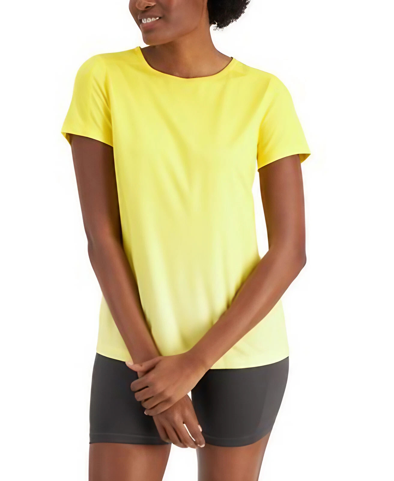 Ideology Performance Mesh Knit Athletic Women’s T-Shirt Top NWT Sunset Lemon