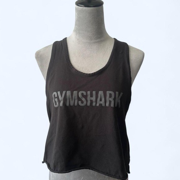 Gymshark Black Extreme Racerback Drop Armhole Crop Tank XXL (L Oversized)