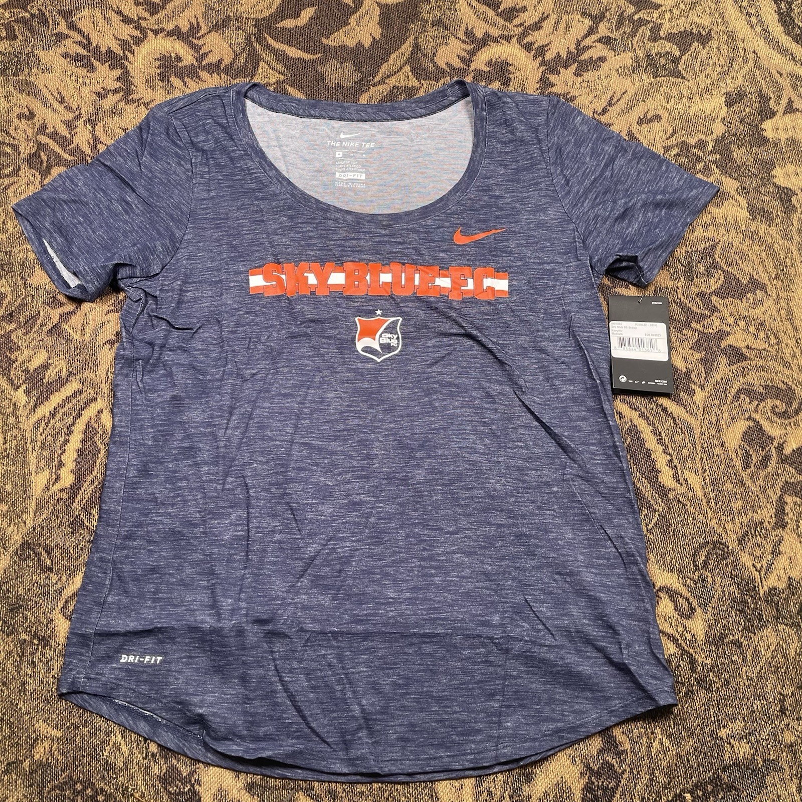 NIKE Women’s Dri-Fit SKY BLUE FC Soccer Blue Scoop Top Shirt Size Medium New