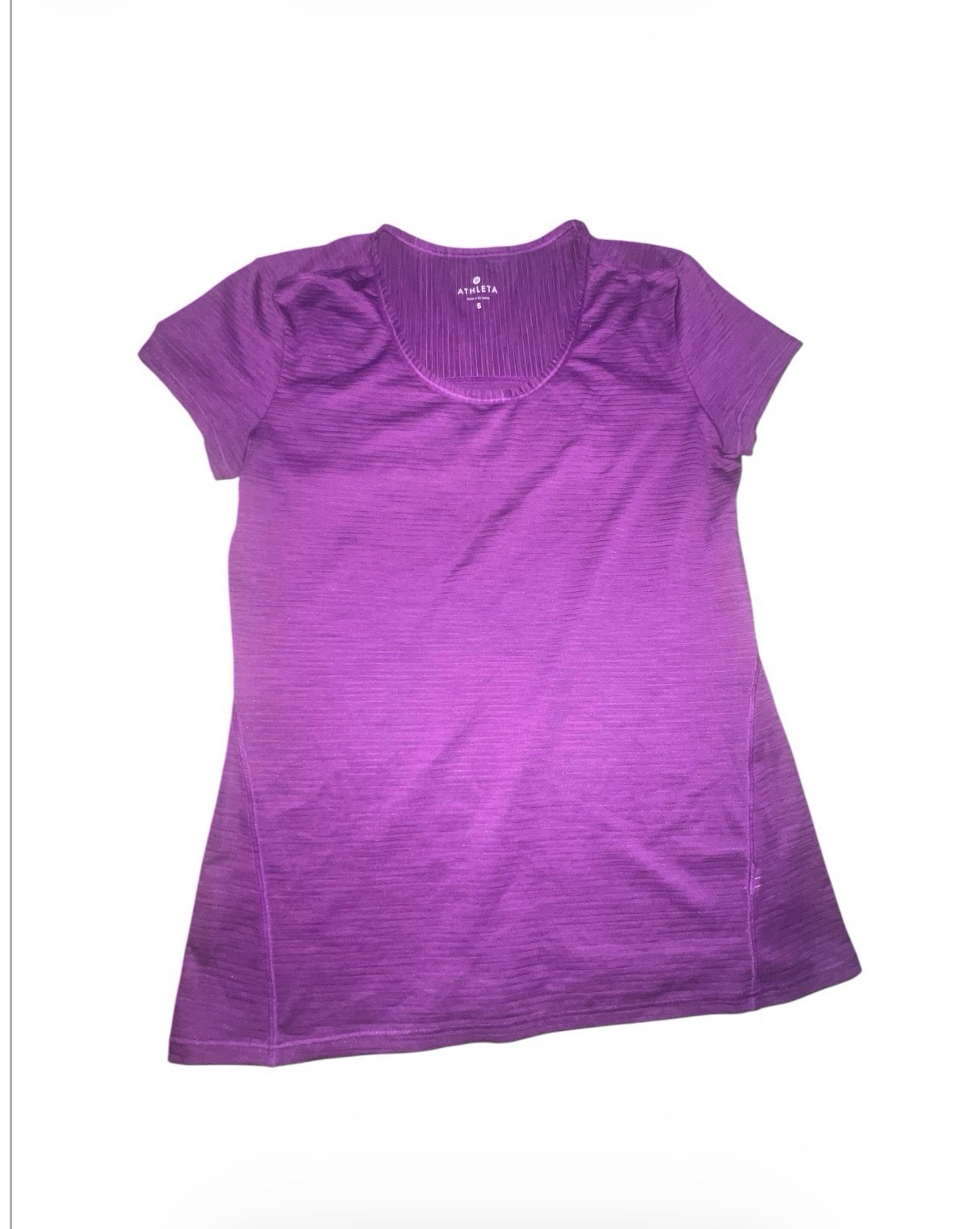 Athleta Breezy Scoop Neck Tee Purple Womens S Designed in Sonoma County CA Shirt