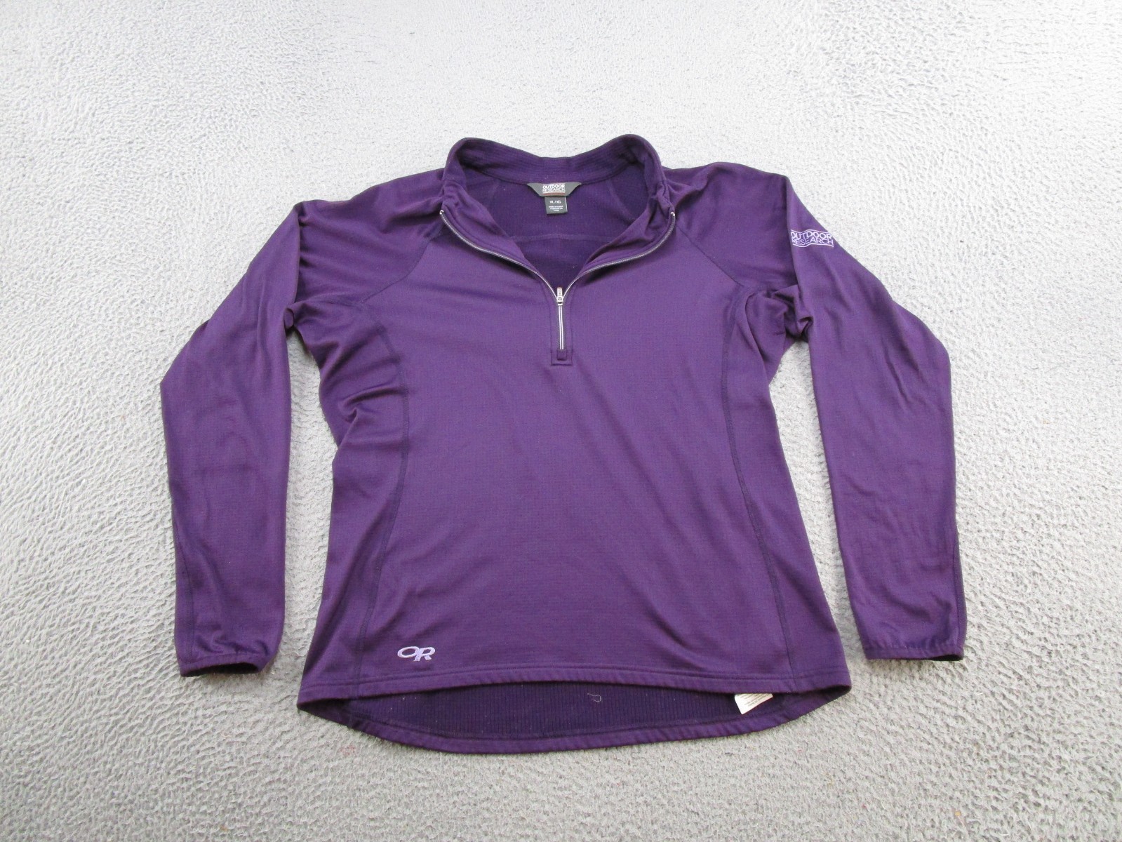 Outdoor Research Purple 1/4 Zip Pullover Womens Size XL Thermal Waffle Knit Read