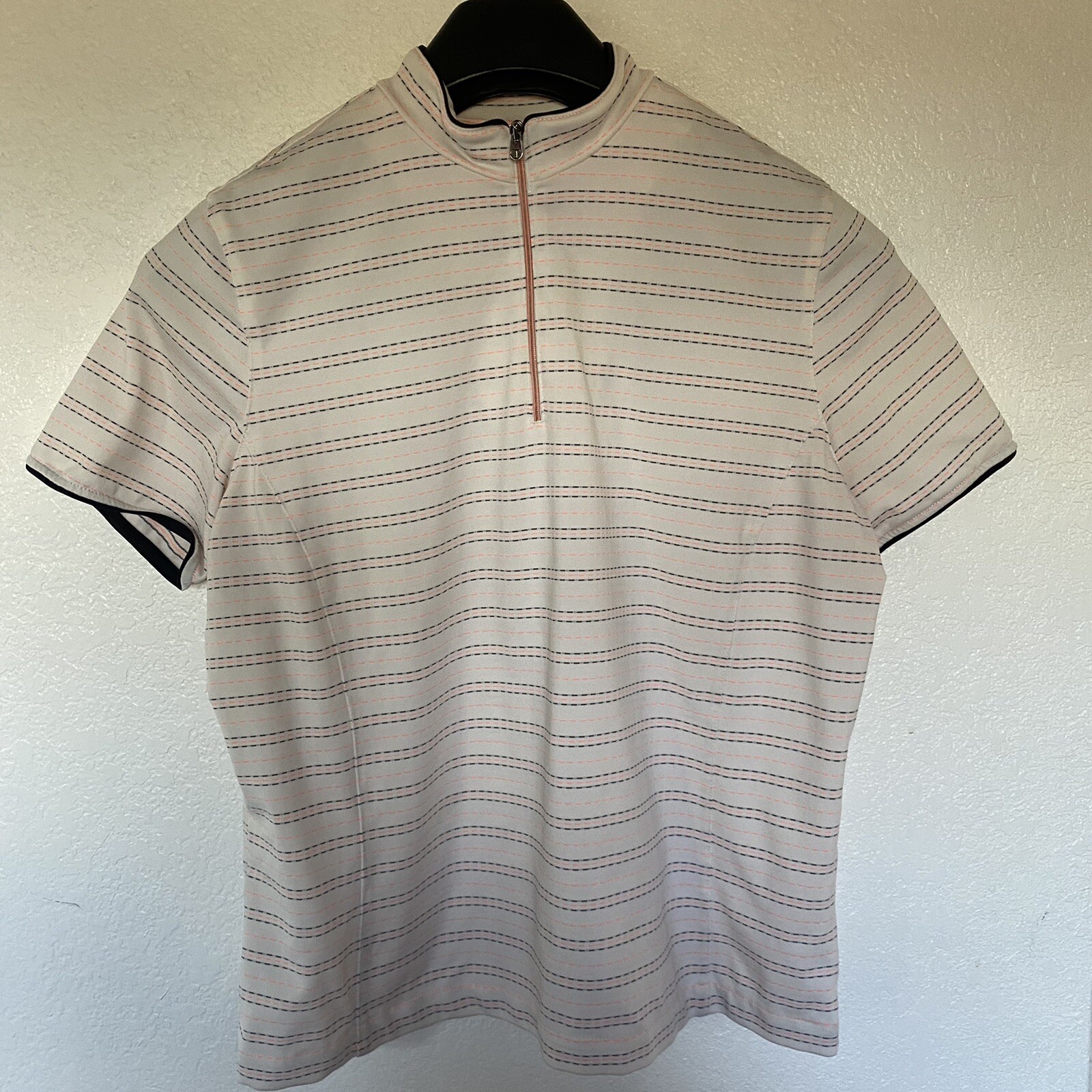 Tail Tech Performance Womens Multicolor Short Sleeve 1/4 Zip Activewear Top Sz L