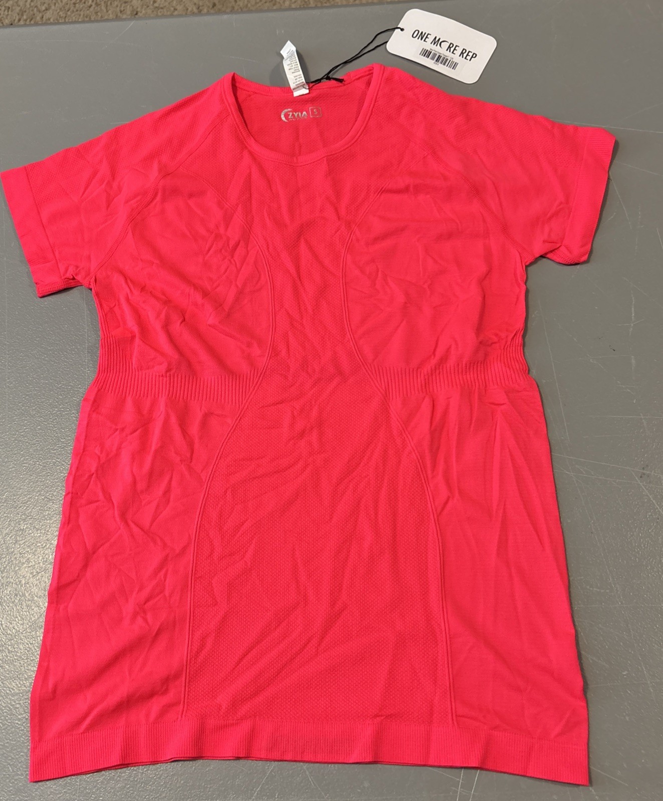 Zyia Active Neon Pink Copper Charged Short Sleeve T. Small