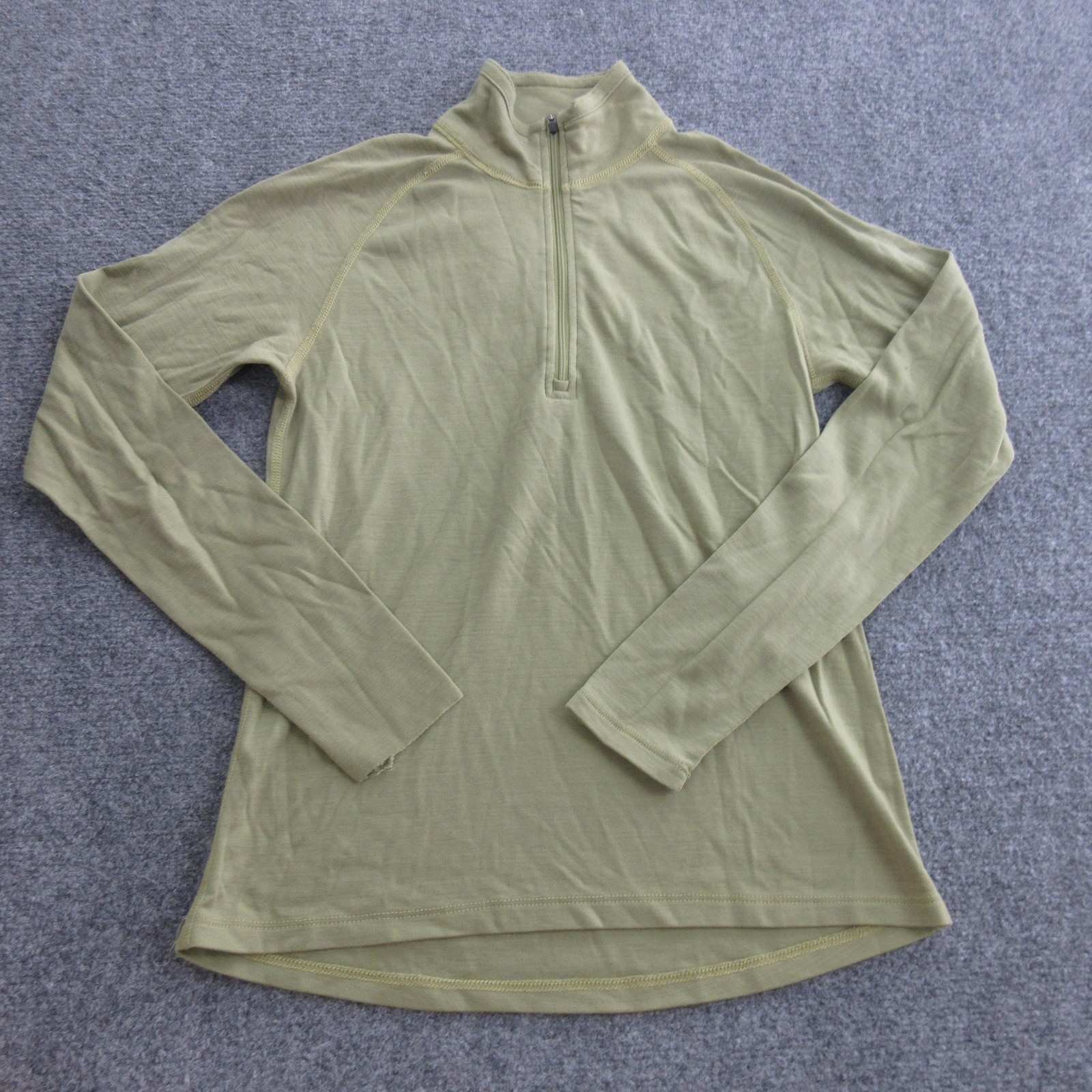 Ibex 1/4 Zip Shirt Womens Small Green Merino Wool Mock Neck Base Layer Top