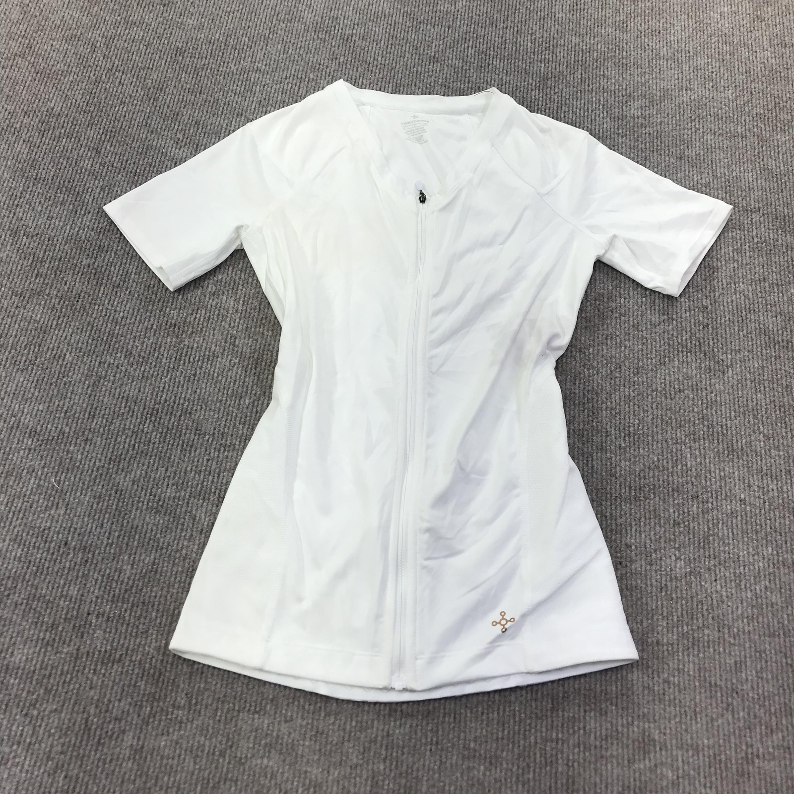 Tommie Copper Shirt Womens Small White Compression Back Support Zip Znergy Top