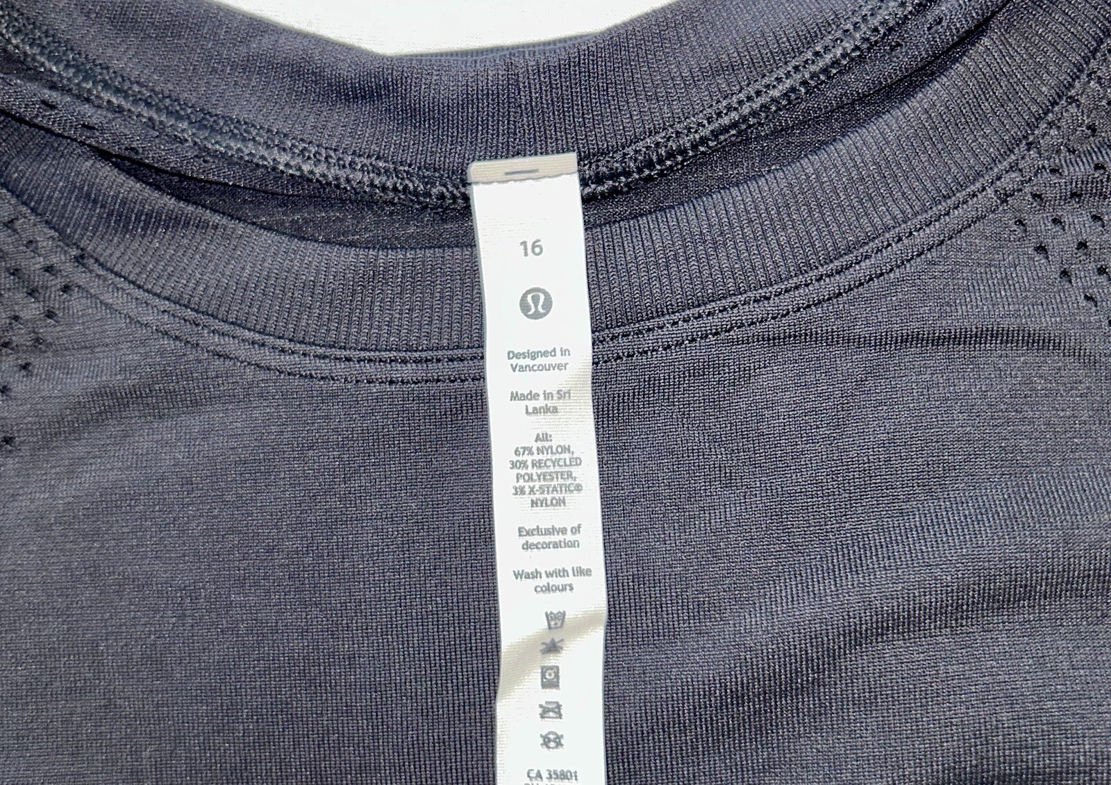 NWT💎LULULEMON💎SIZE 16💎TRAIN TO BE*SHORT SLEEVE💎BLACK💎PERFECT VENTILATED TEE