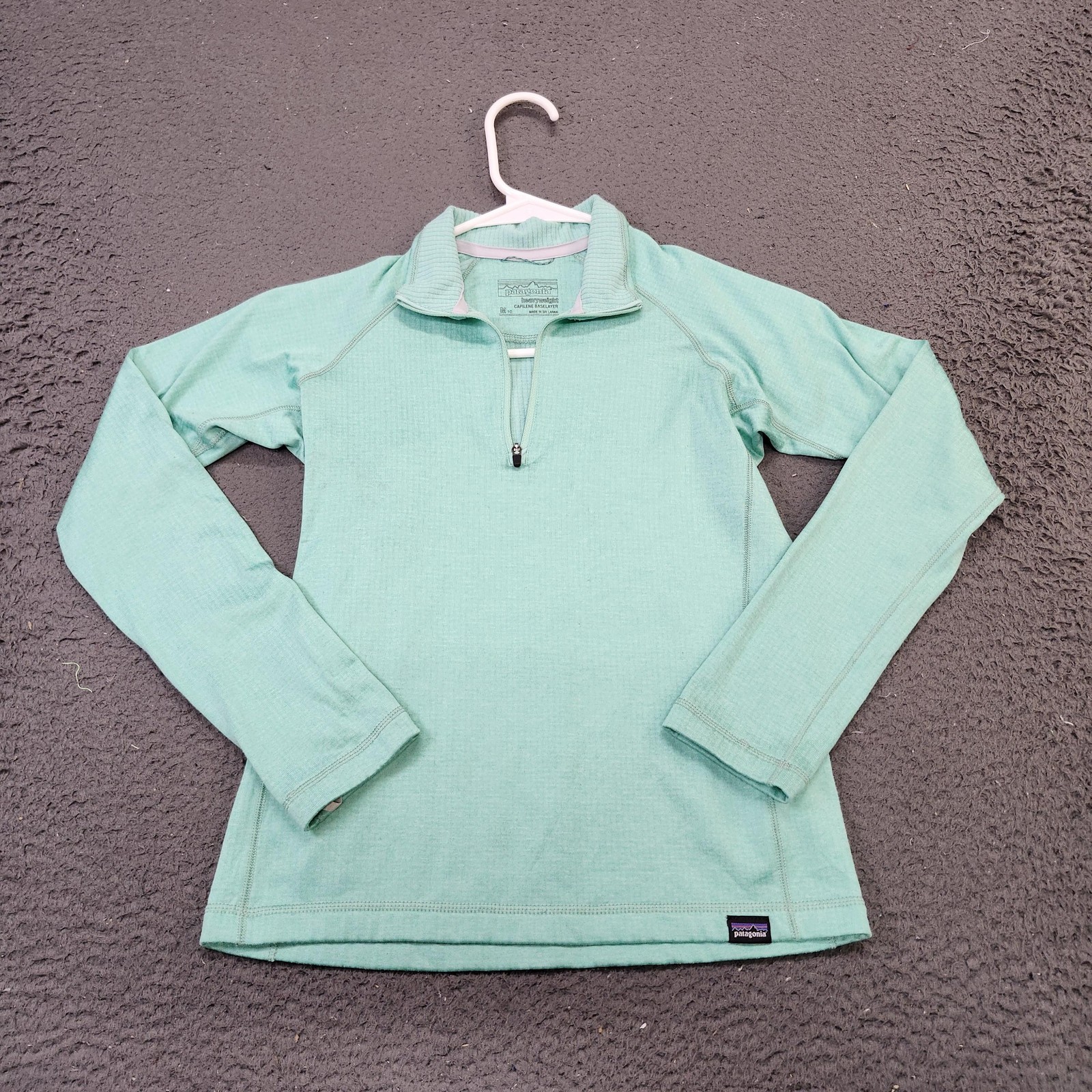 Patagonia Capilene Heavyweight Pullover Womens Medium Green 1/4 Zip Baselayer