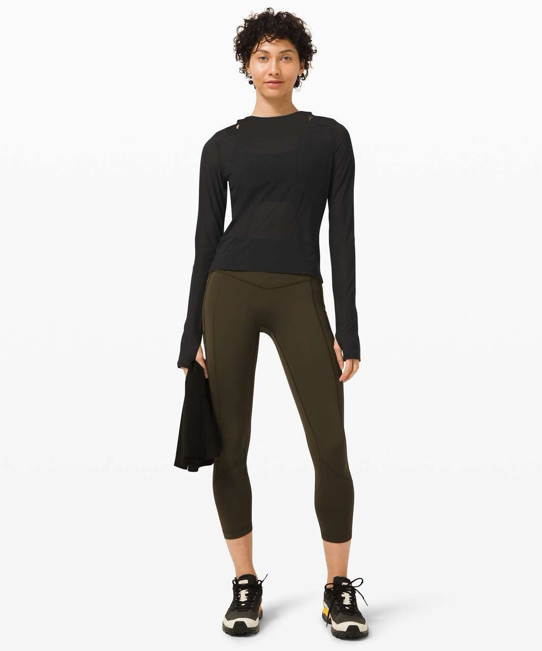 LULULEMON Set Challenger Mesh Long Sleeve in Black – M