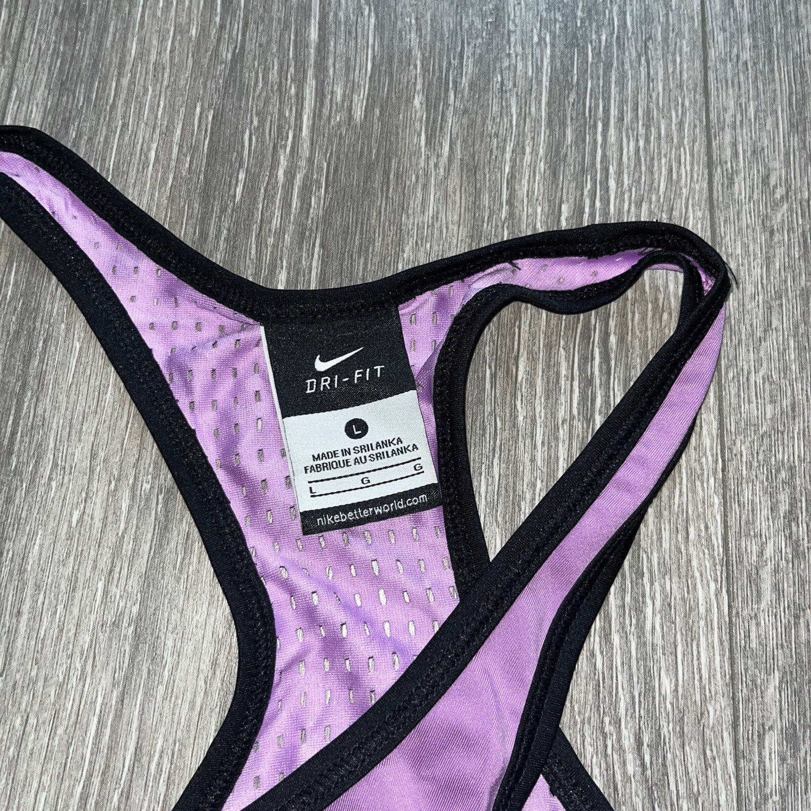 Nike Pro Hypercool Racerback Mesh Tank Top Lavender Purple Womens L Training
