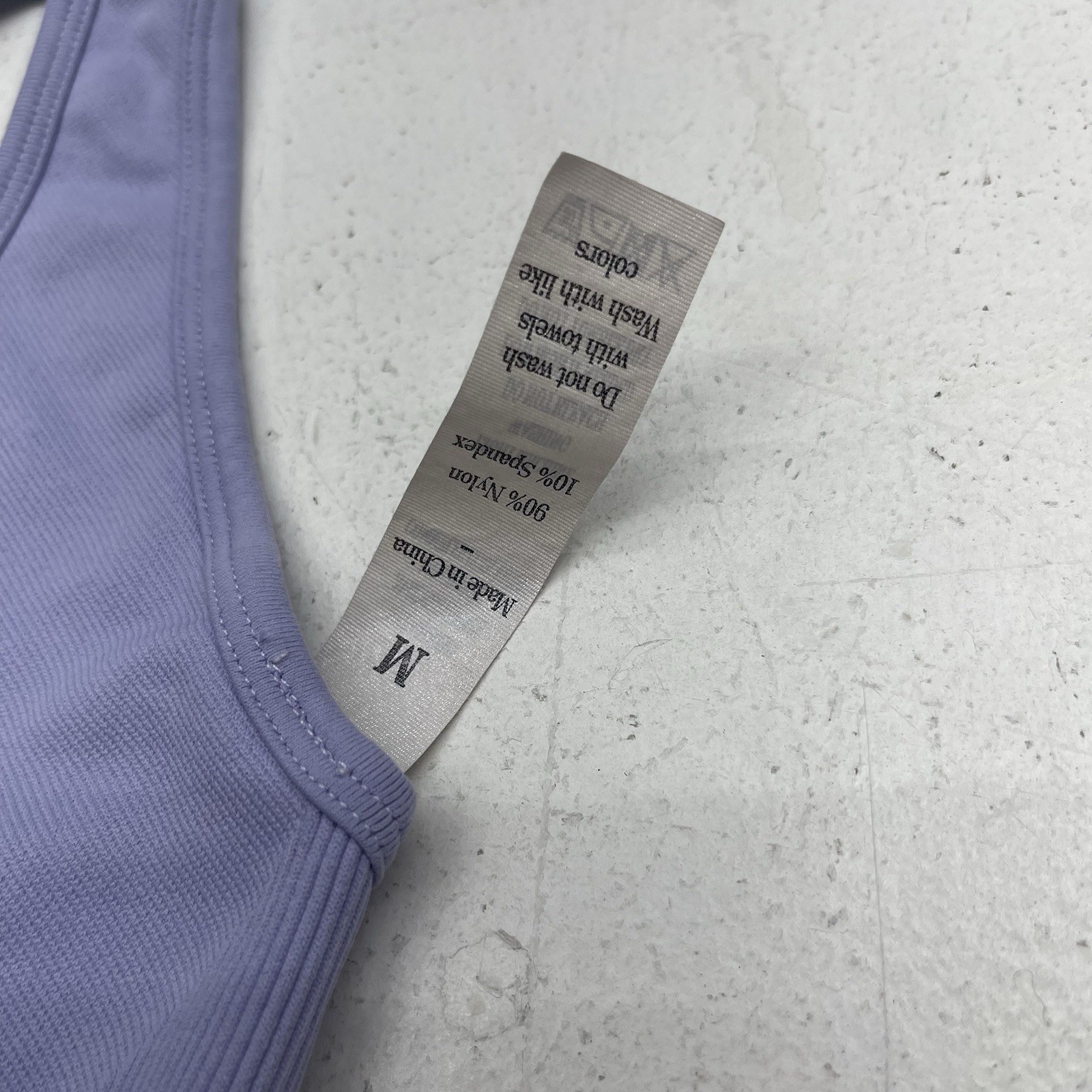 Light Purple Seamless Stretch Racerback Athletic Shorts Bodysuit Tank Women’s M