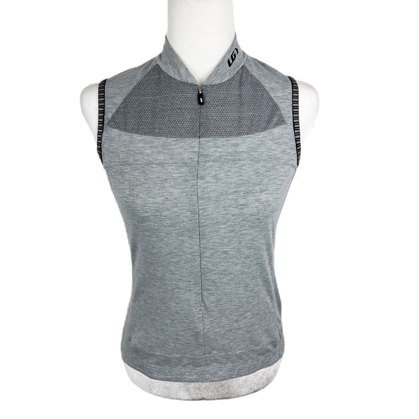 Louis Garneau Tank Top Women Medium Grey Standard Sleeveless Cycling Jersey Bike