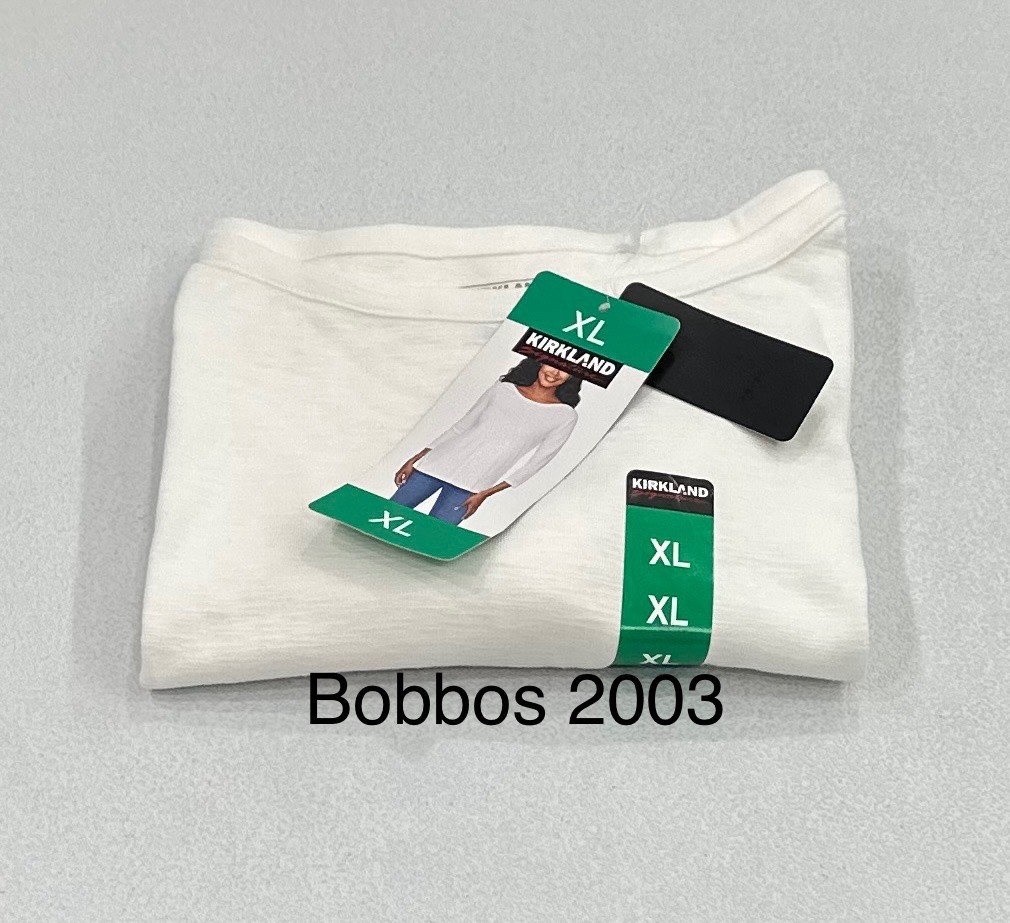 Kirkland Signature Women’s 3/4 Sleeve Boatneck Slub Tee, White, Size XL