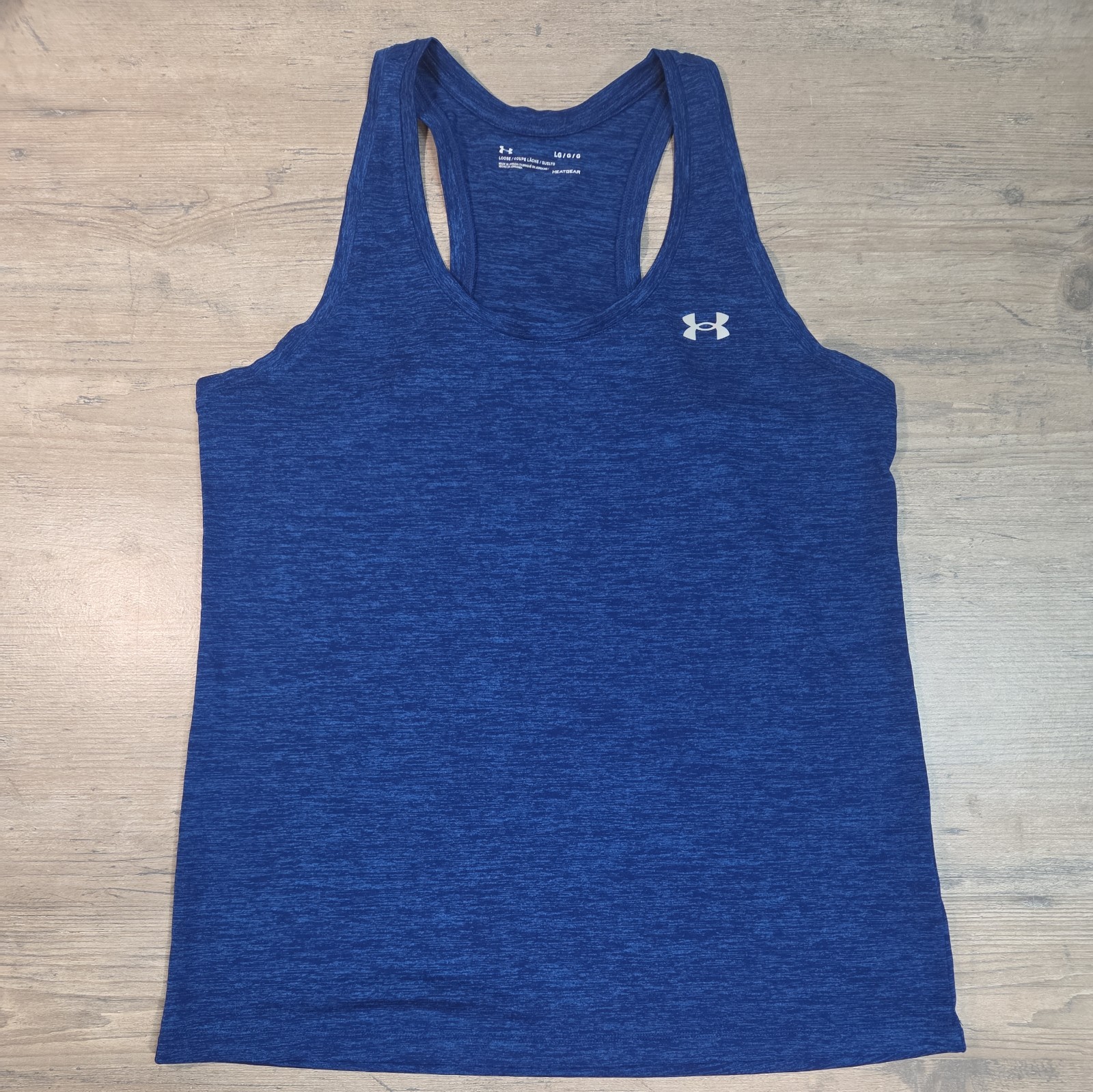 Under Armour Tank Top Shirt Large Adult Blue Heather Racerback Sleeveless Womens