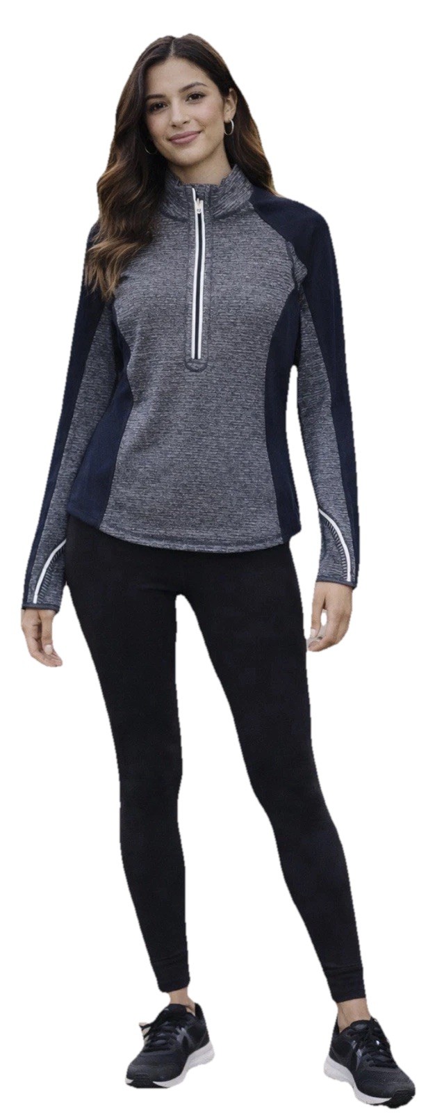 Lululemon Run U-Turn Mini Check Pique Black White Reversible Zip Pullover Sz 6
