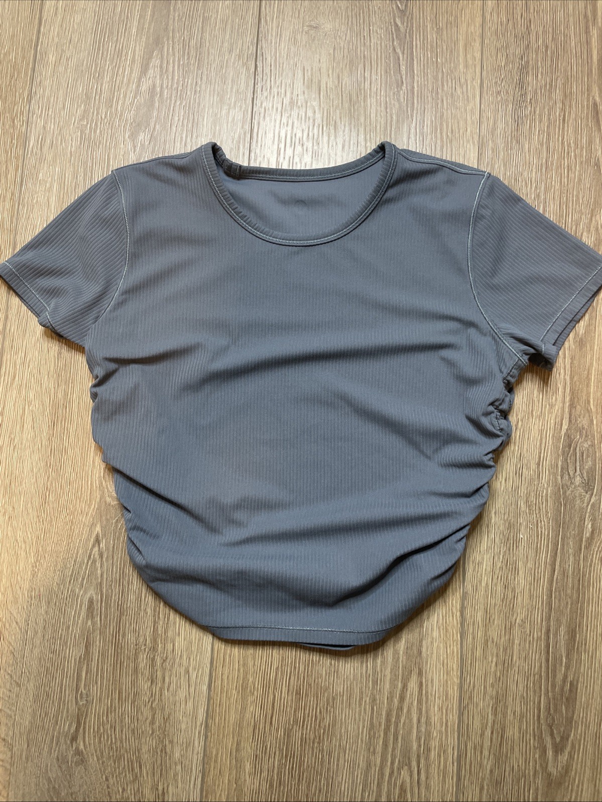 Lululemon Women’s All it takes Ribbed Nulu Blue/Grey Top Sz 2