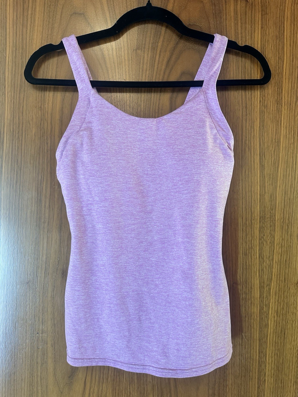 ALO Yoga Tank Top Women’s Small Pink Heather Scoop Neck Fitted Athletic Workout