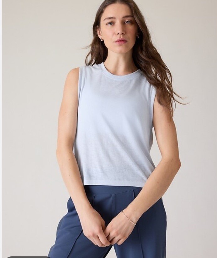 Athleta Breezy Muscle Tank Top Women’s Size L Athletic Light Blue Lightweight