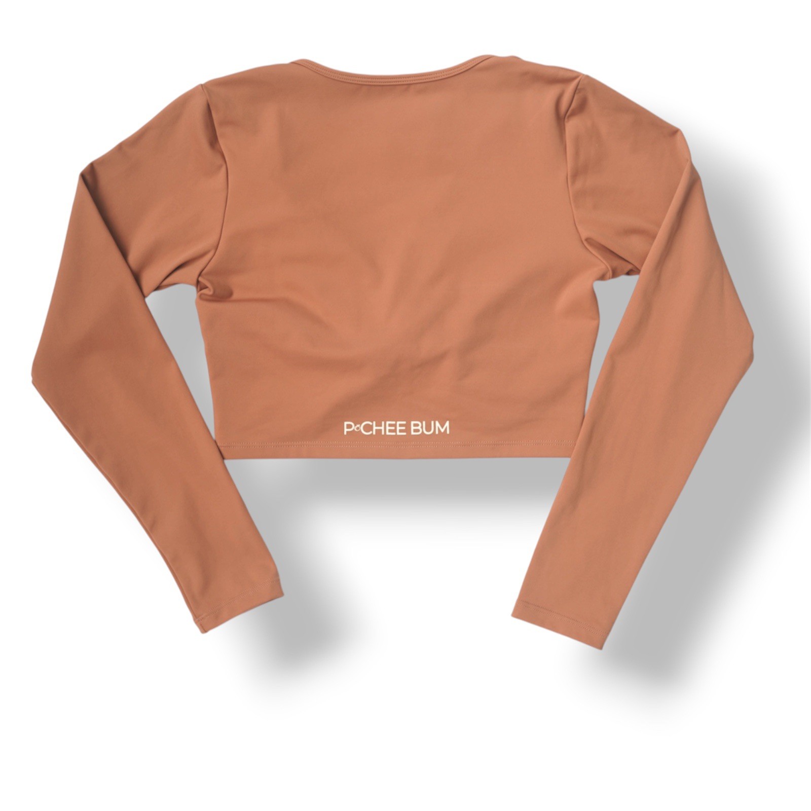 🍑 PChee Bum (M) Rust Twist Long Sleeve Crop Top, Sports Bra, Medium