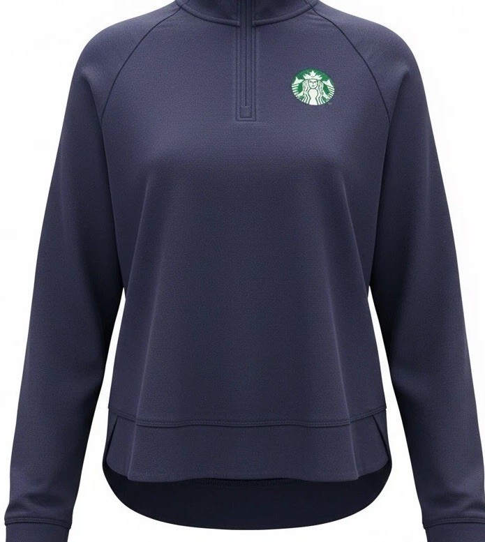 Port Authority Starbucks 1/4 Zip Navy Pullover Women’s S Lightweight