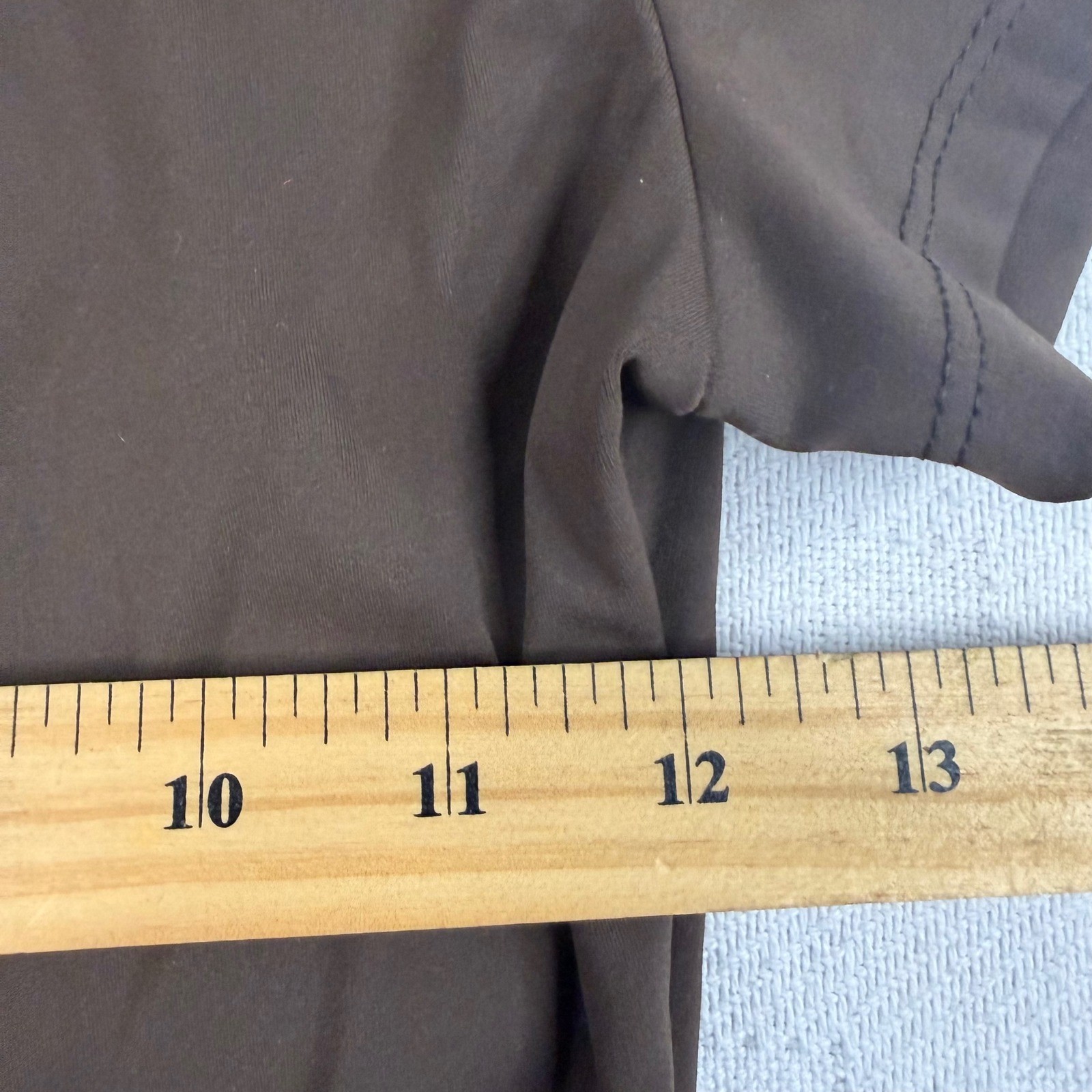 Brown Short Sleeve Athletic Compression T-Shirt Crew Neck Size M Nylon