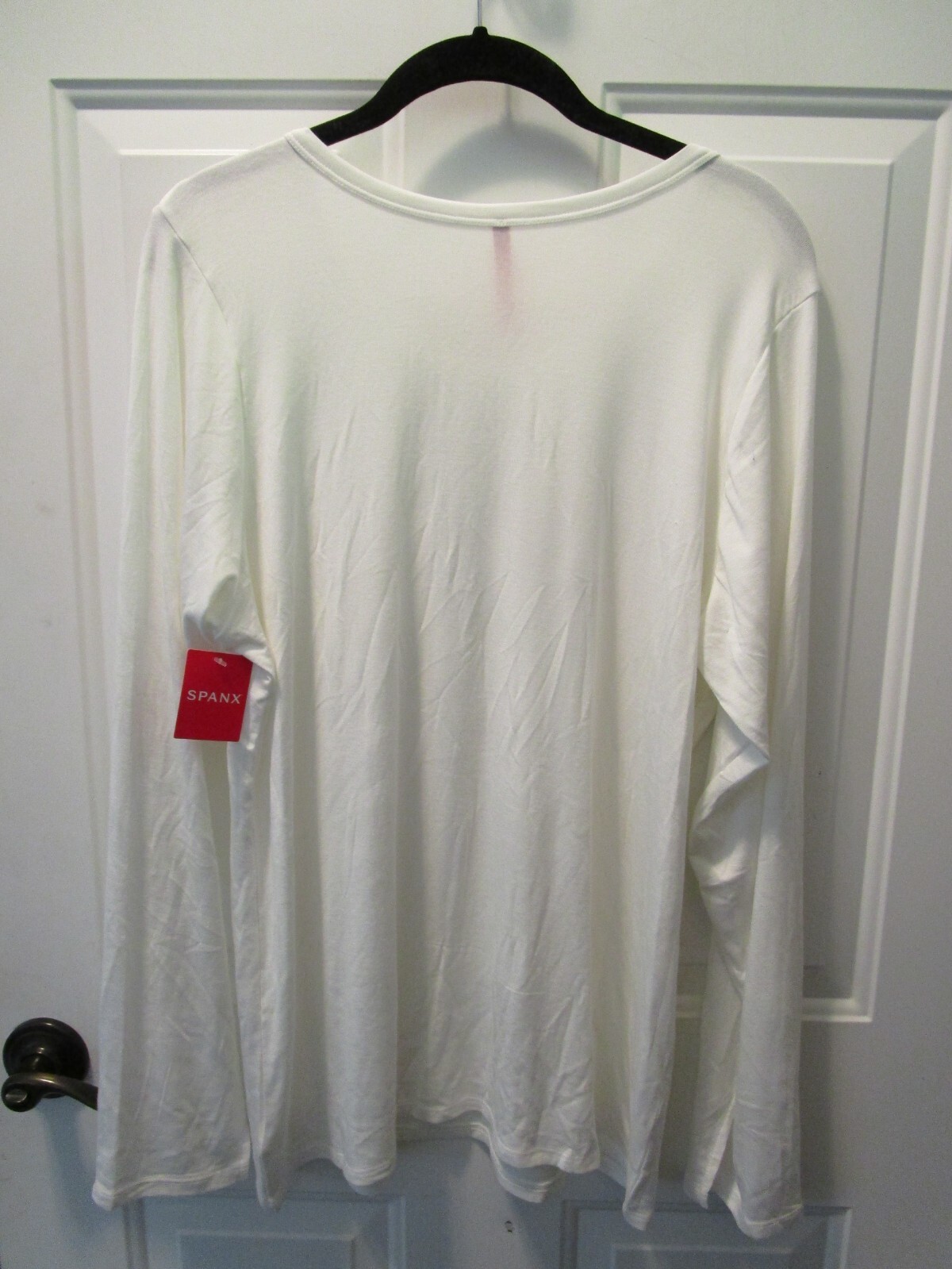 SPANX POWDER WHITE BETTER BASE CREW NECK L/S TEE IN WHITE SIZE 3XL NEW