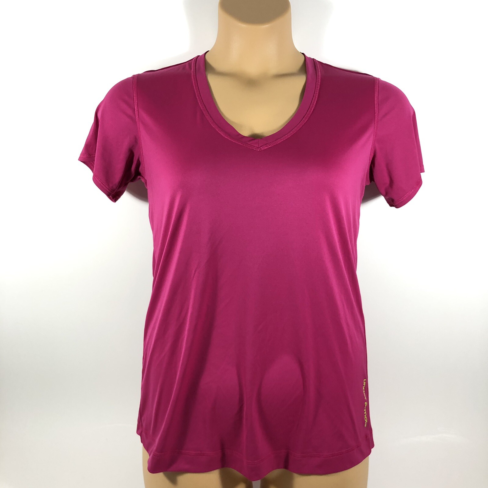 Under Armour Heatgear Green Semi Fitted V-Neck T-Shirt Pink Women’s Medium M