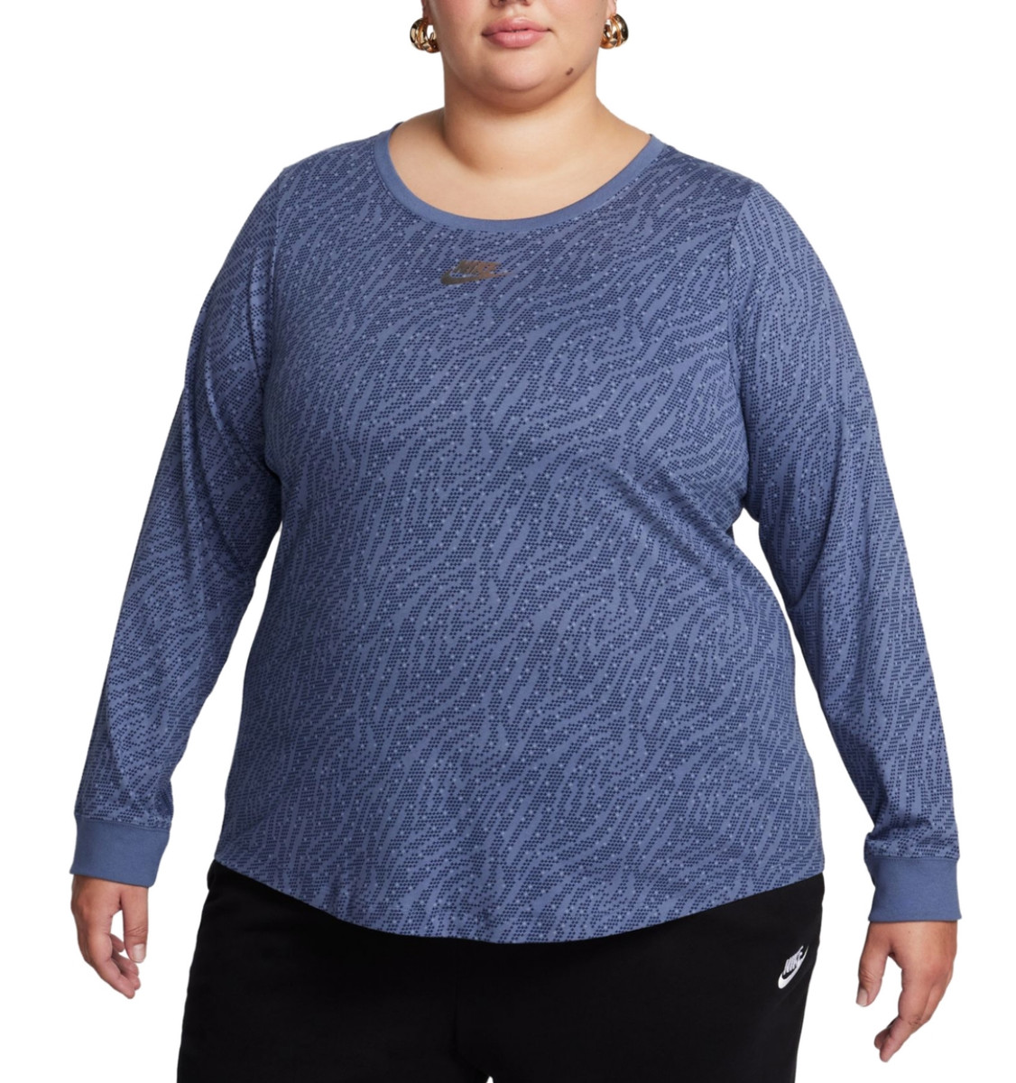 Nike Plus Size Sportswear Essentials Long-Sleeve Top Diffused Blue 3X NEW!!
