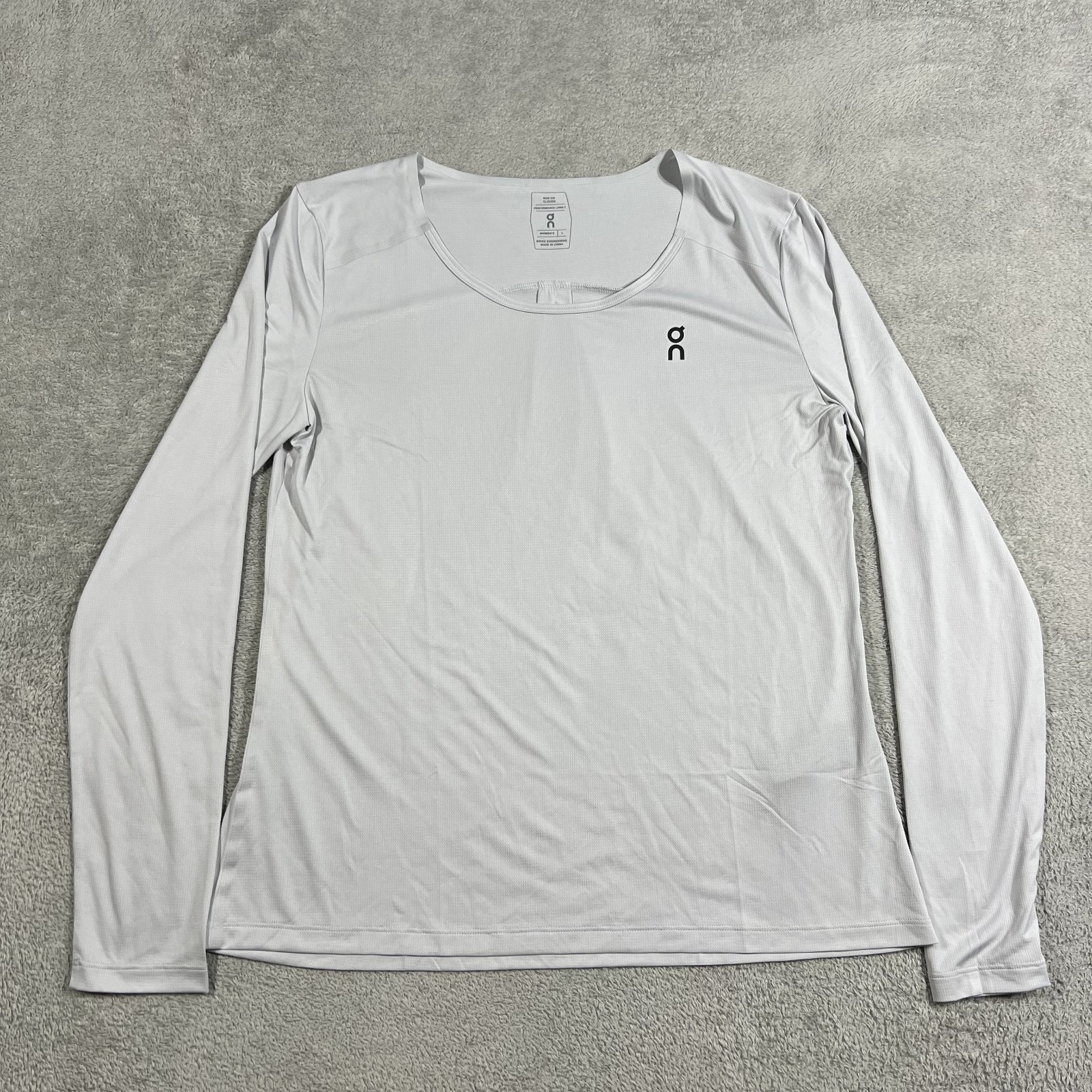 On Cloud Shirt Womens Large Performance Long Sleeve Light Gray Athletic Running