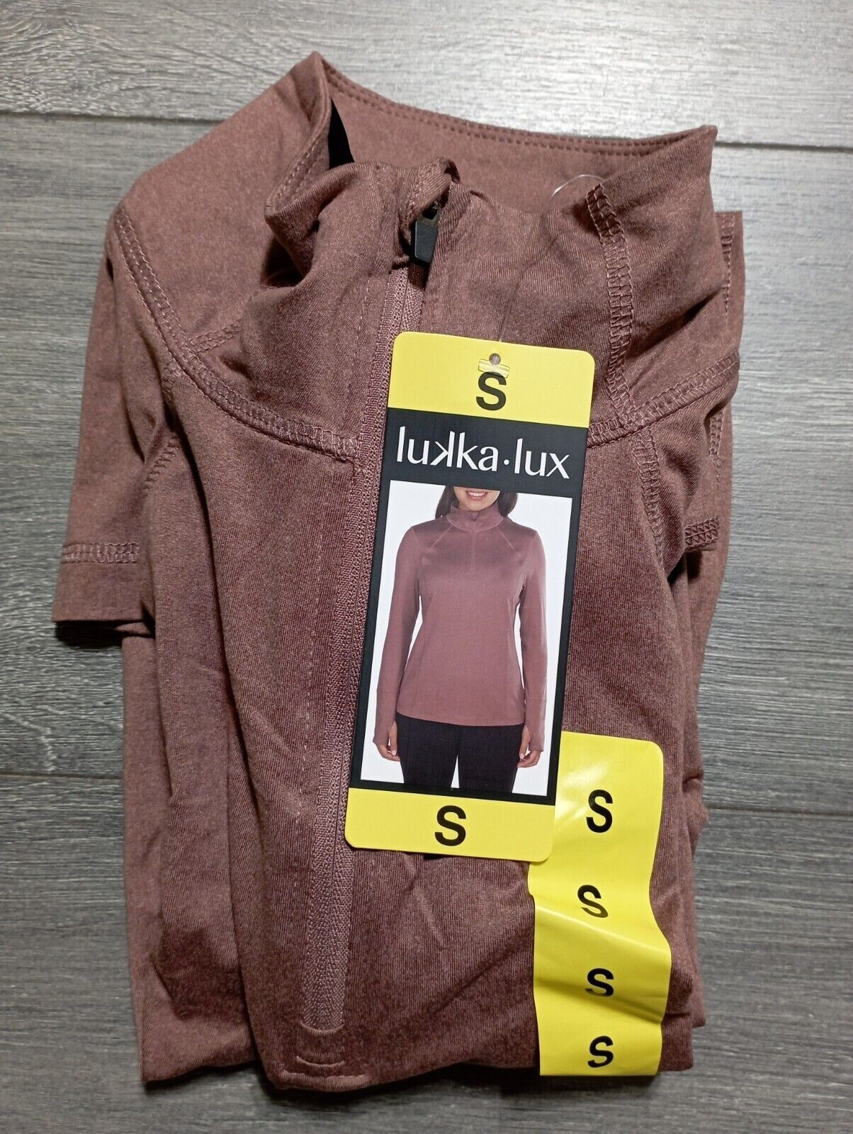 Lukka Lux Shirt Adult Small Brownish 1/4 Zip Athletic Thumbholes Womens