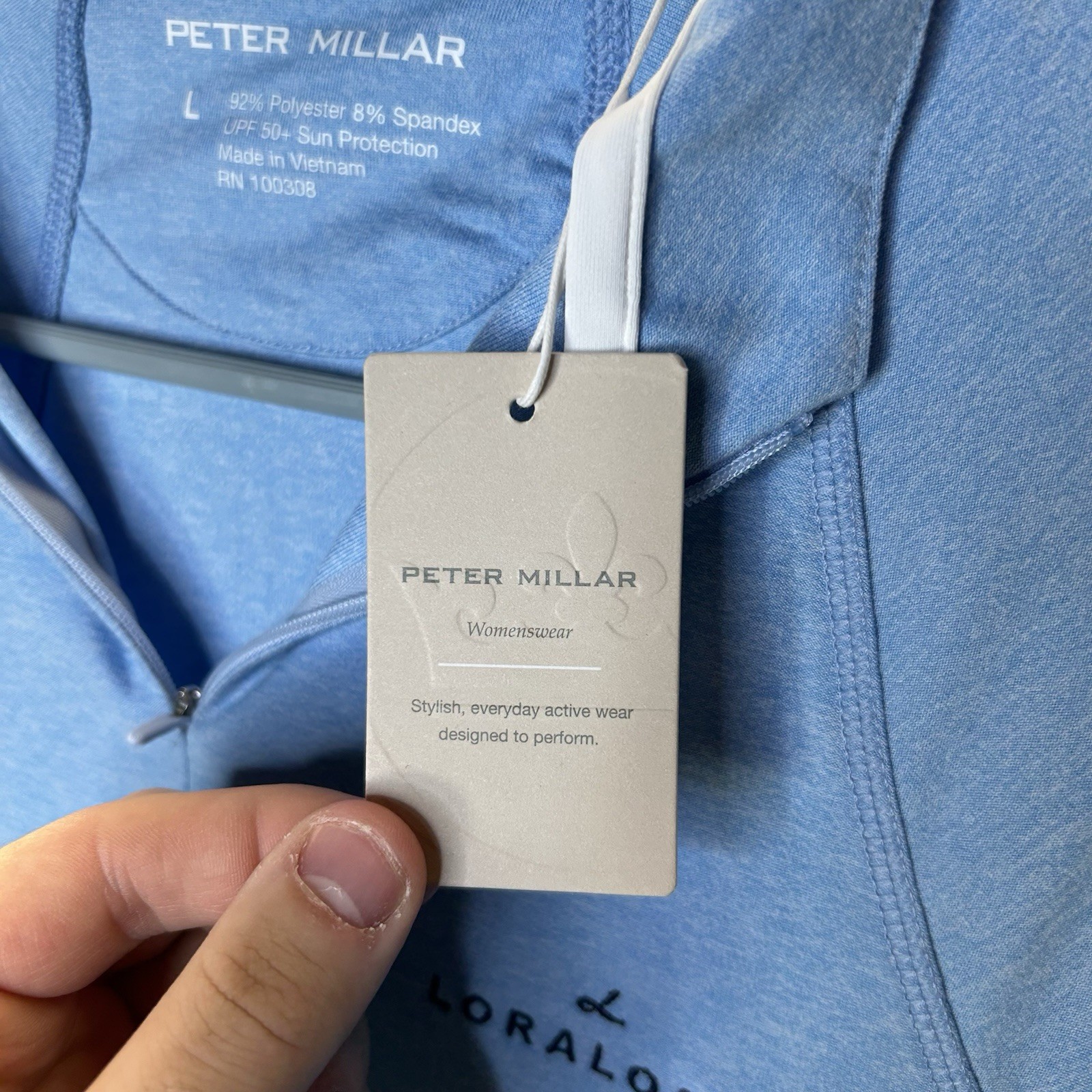 New Peter Millar Essential Perth 1/4 Zip Pullover Loraloma Golf Club Women’s L