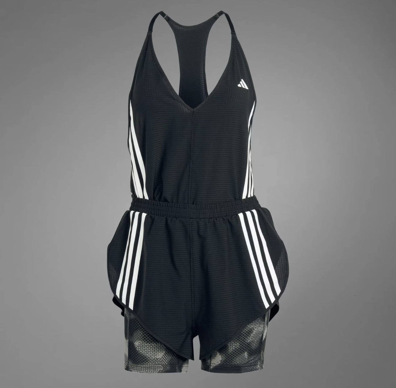 adidas Sz L Own the Run 3-Stripes Allover Print Runsie 1 pc running suit IK5010