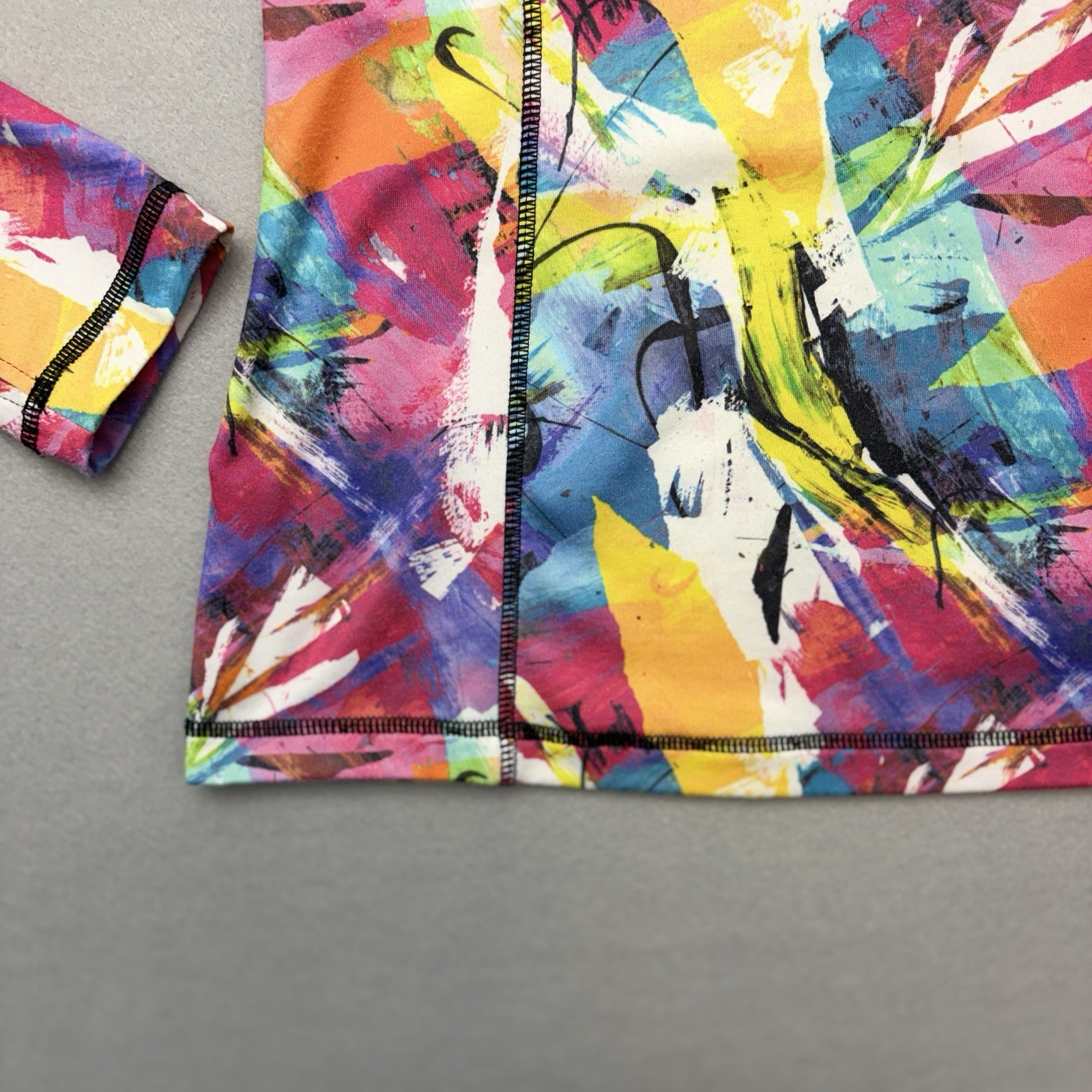 SNO SKINS 1/4 Zip Microfiber Pullover Top Paper Mache Pink Purple White Green M