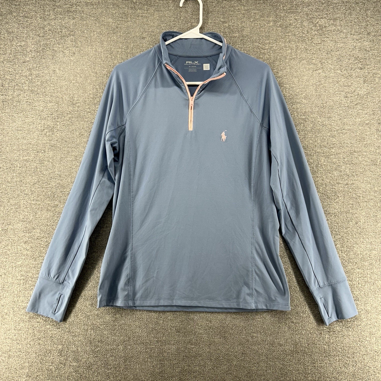 Ralph Lauren RLX Golf 1/4 Zip Pullover Women Size Medium Blue Pink Activewear