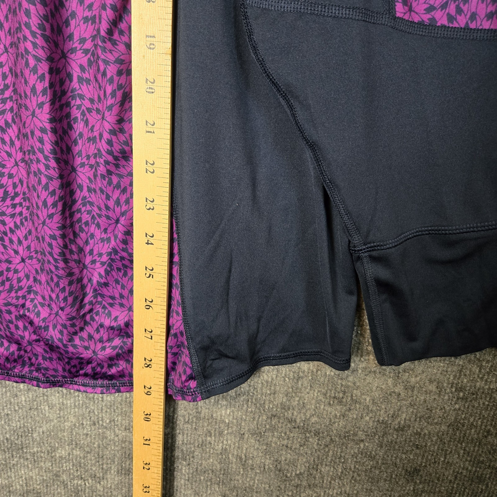 Lands’ End Top Womens 3X Purple Black Jersey Sport Knit Active Workout