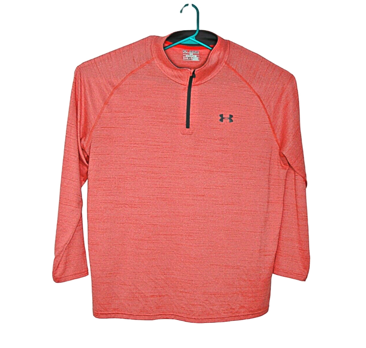 Under Armour Heat Gear Tech 1/4 Zip Loose Fit Shirt 2XL Coral Gray L/S Lightwght