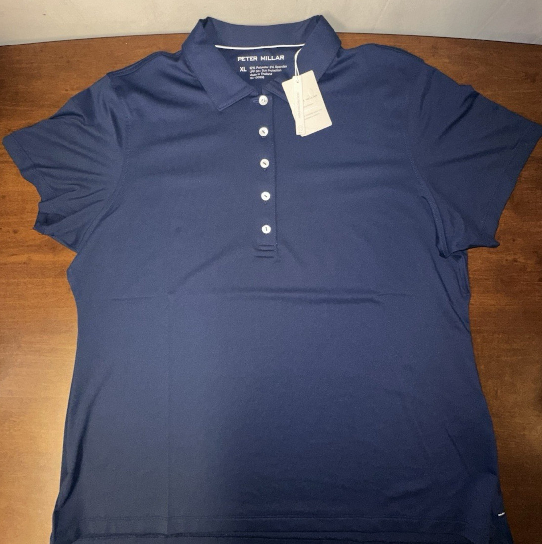 Peter Millar Perfect Fit Performance Polo Shirt Womens XL Navy Short Sleeve Golf