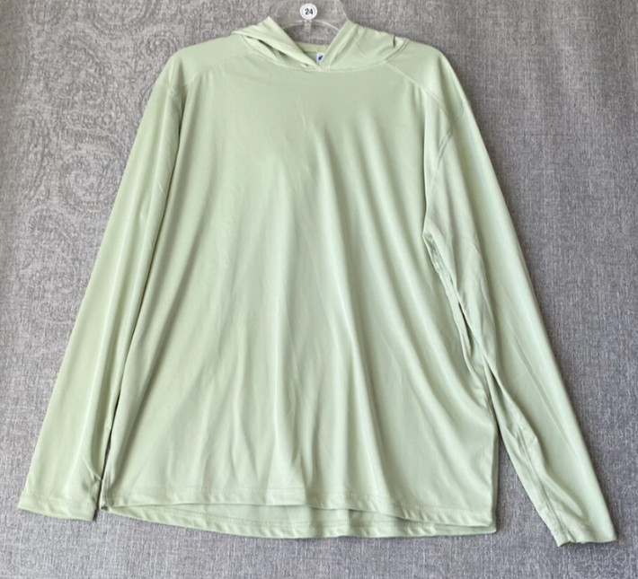 Vapor Apparel Long Sleeve Light Green Performance Size Large W/ Hood