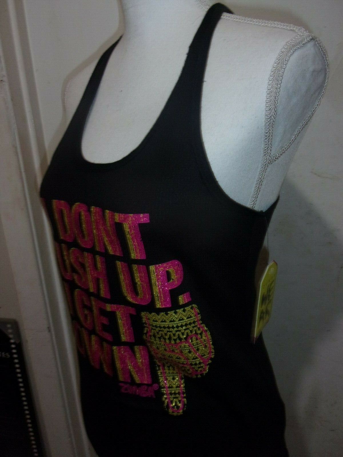 New Zumba Dance Get Down Instructor Racerback Tank size S (B208)