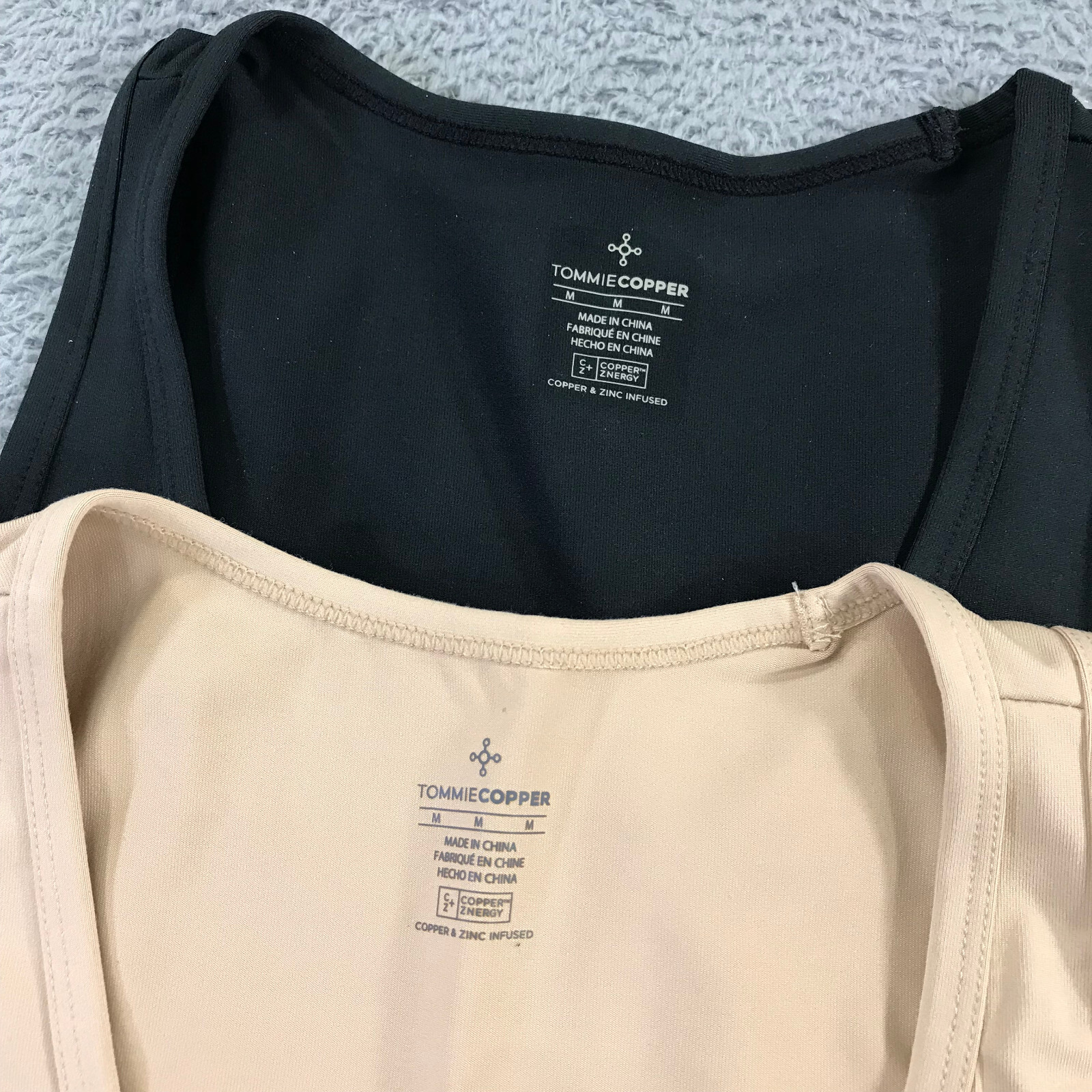 TOMMIE COPPER Tank Womens Medium 2 PACK Core Tank Top Black Beige NWT aasdsa