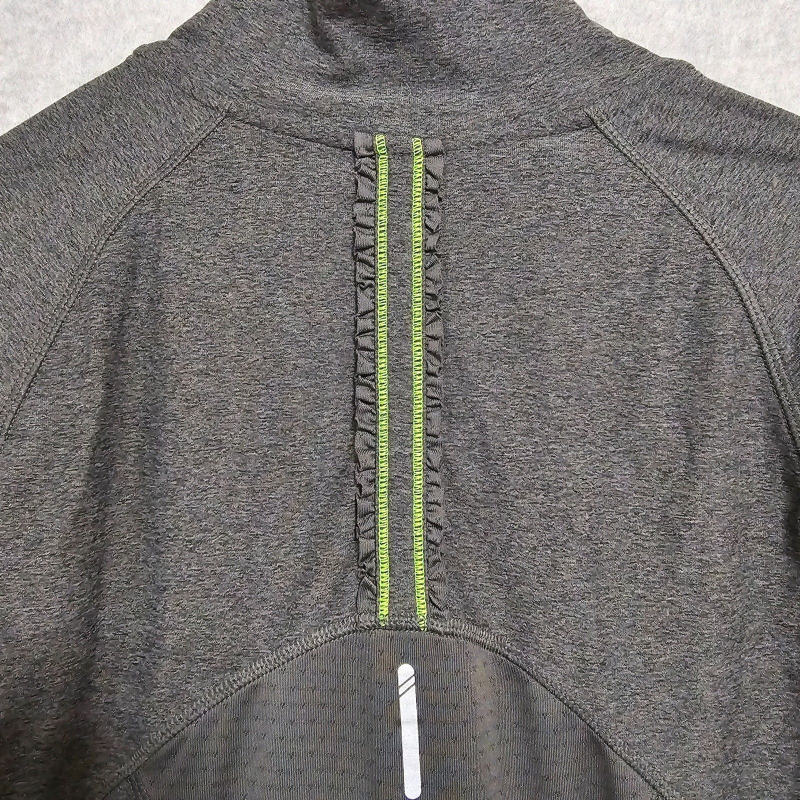 C9 Champion Athletic Pullover Size S 1/4 Zip Womens Gray Lime Green Top