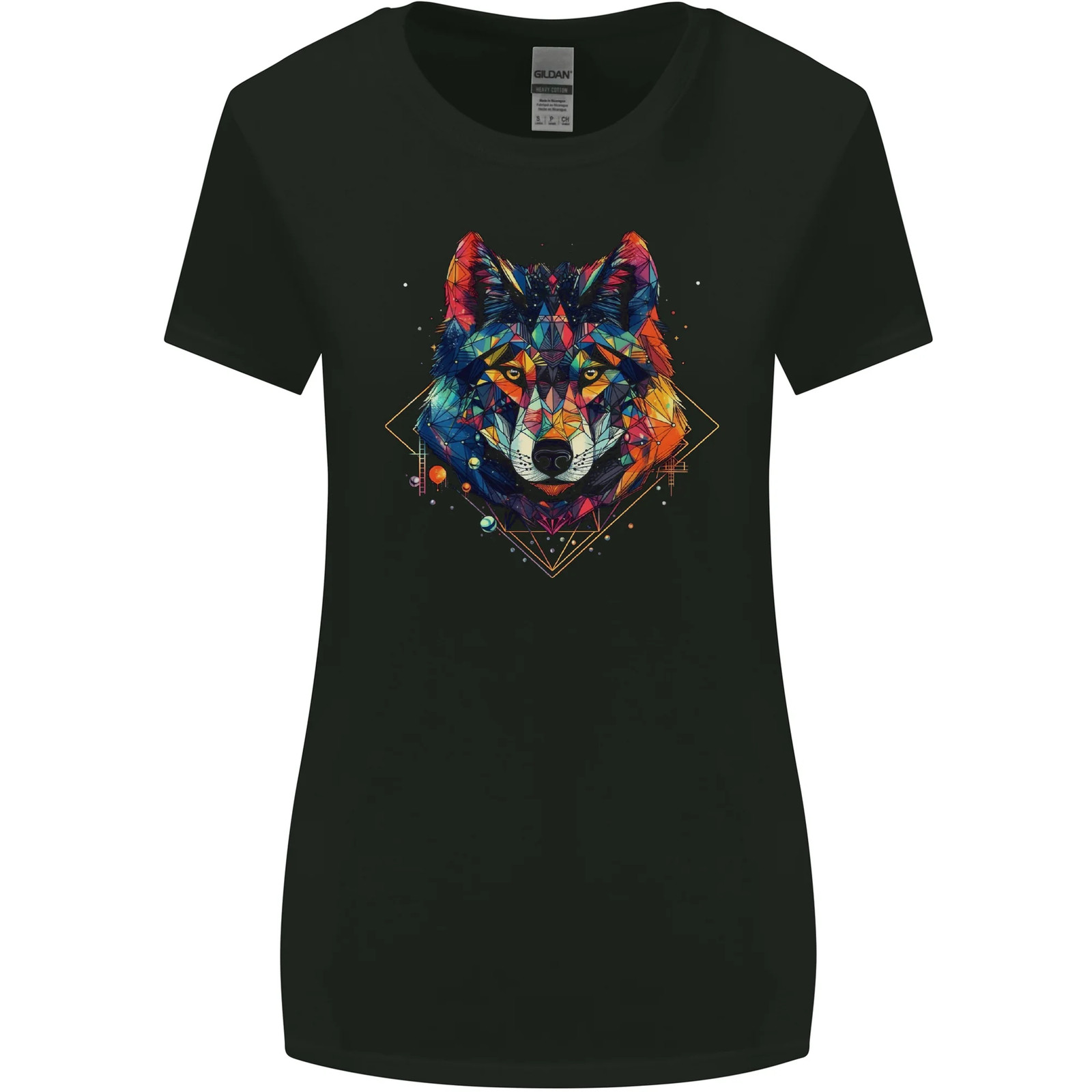 Geometric Wolf Wolves Womens Wider Cut T-Shirt